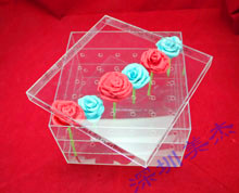 亞克力天地蓋玫瑰花盒子